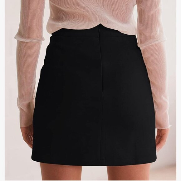 Mini Faux Suede High Waist Lace Up Pencil Skirt Sz M - Picture 4 of 9